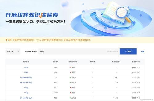 開源組件信息免費(fèi)查詢,快速獲取源碼地址 漏洞補(bǔ)丁 推薦版本